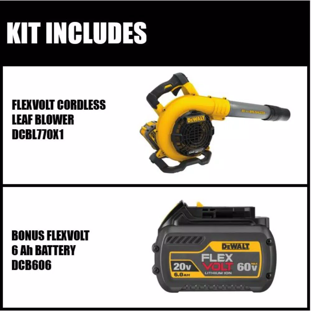 DEWALT 60V MAX FLEXVOLT Cordless Handheld Leaf Blower Kit with (2) 3.0Ah Batteries and Charger