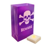 LUMABASE LumaLite Luminaria Kit Skull and Crossbones Halloween LED Lights, 6-Count thumbnail 1