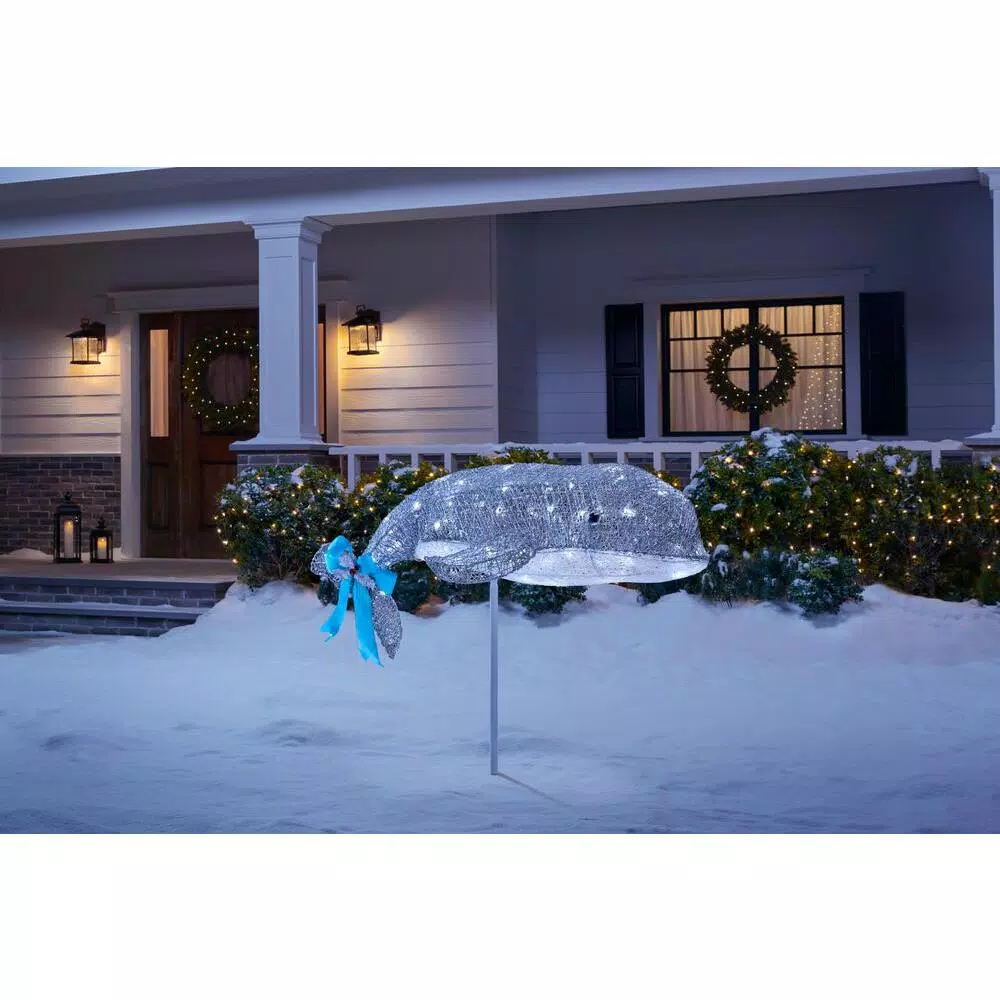 Home Accents Holiday 3.5 ft LED Dolphin Yard Decoration with 80 White Lights