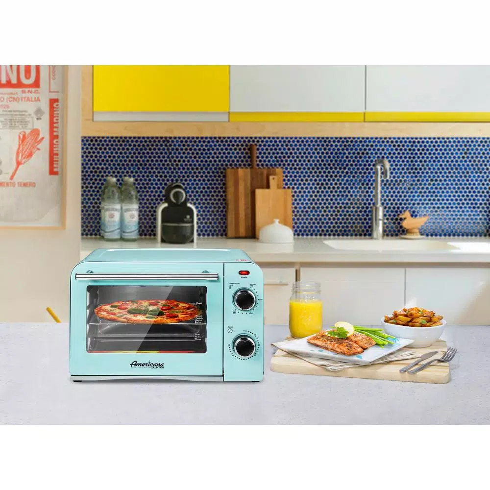 Americana Collection Retro 12.7 L 4-Slice Toaster Oven, Blue
