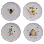 Certified International Bee Sweet 4-Piece Earthenware Salad Plate Set, Multicolored thumbnail 1