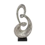 LITTON LANE Abstract Polystone Loop Sculpture with Mother of Pearl Capiz Shell Inlay thumbnail 6