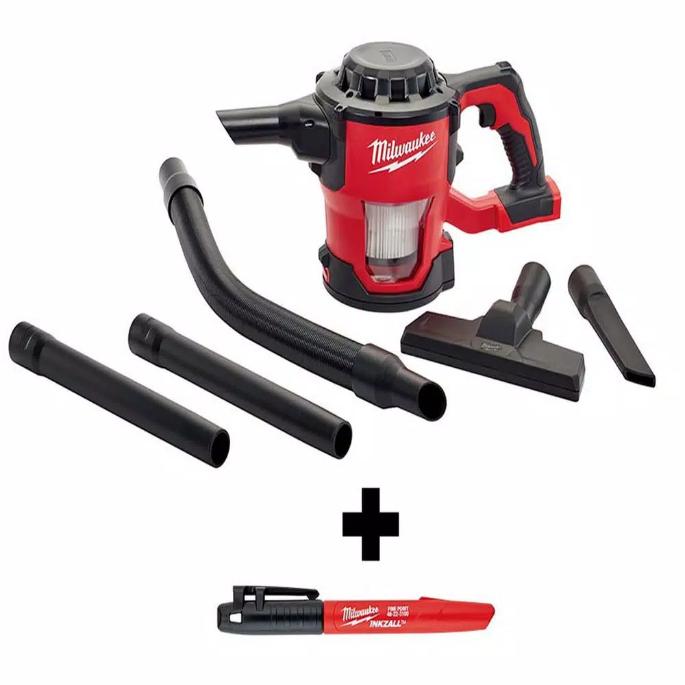 Milwaukee M18 18V Lithium-Ion Cordless Compact Vacuum & INKZALL Marker Kit