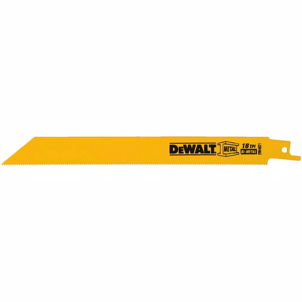 DEWALT 8 in. 18 TPI Demolition Reciprocating Saw Blade, Bi-Metal, 5-Pack