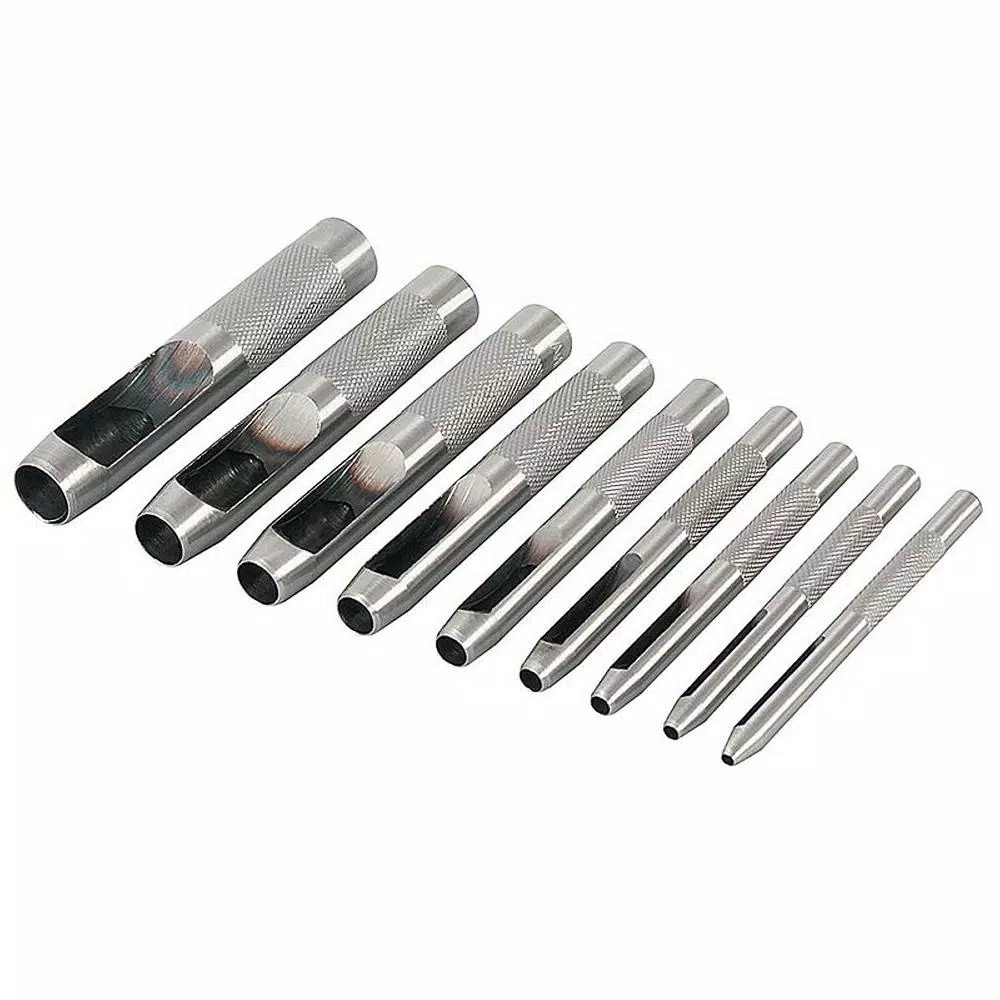KING 9-Piece Hollow Punch Set, Carbon Steel Hand Tool Set