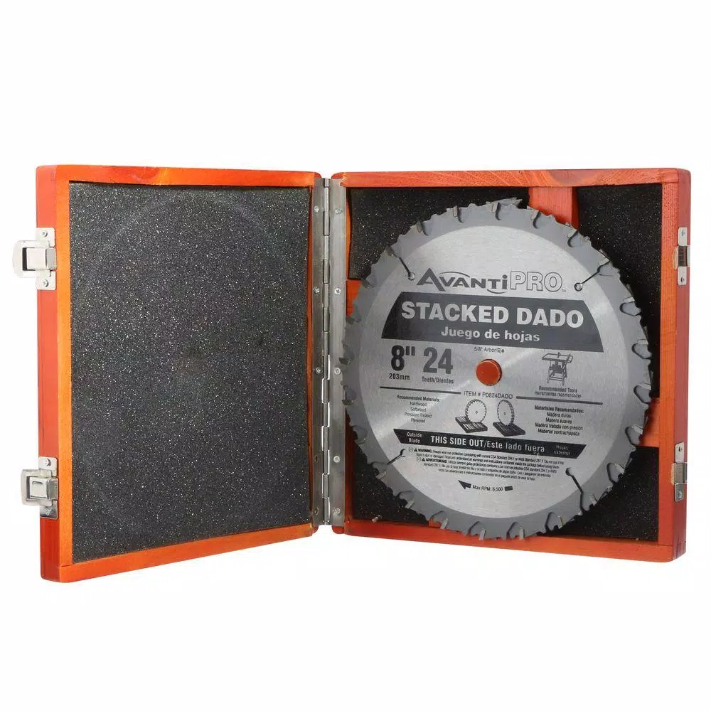 Avanti Pro 8 in. 24-Teeth Stacked Dado Saw Blade Set