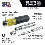 Klein Tools 7-in-1 Heavy Duty Multi-Nut Driver with Wrench-Assist Handle thumbnail 2