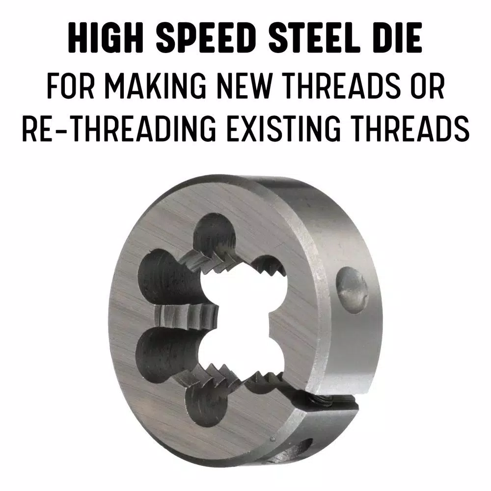 Drill America #5-40 x 1 in. High Speed Steel Round Adjustable Threading Die