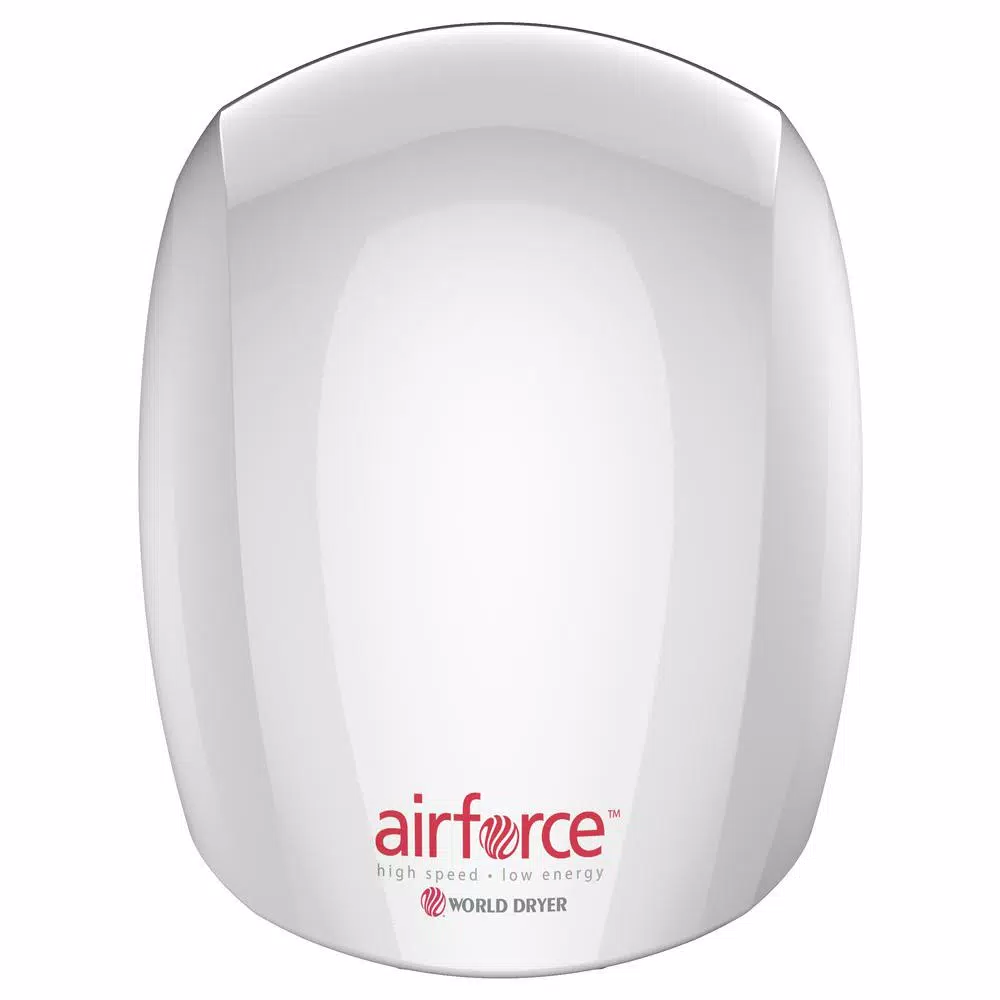 WORLD DRYER Airforce High-Speed Electric Hand Dryer - White Die-Cast Aluminum