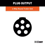 CURT 6-Way Round Trailer Connector Plug with Spring (Trailer Side) thumbnail 3