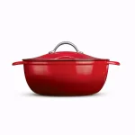 Tramontina Gourmet 6.5 qt. Oval Enameled Cast Iron Dutch Oven with Lid, Gradated Red thumbnail 2