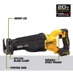 DEWALT 20V MAX Brushless Reciprocating Saw Kit with FLEXVOLT Advantage & 6.0Ah Battery thumbnail 3