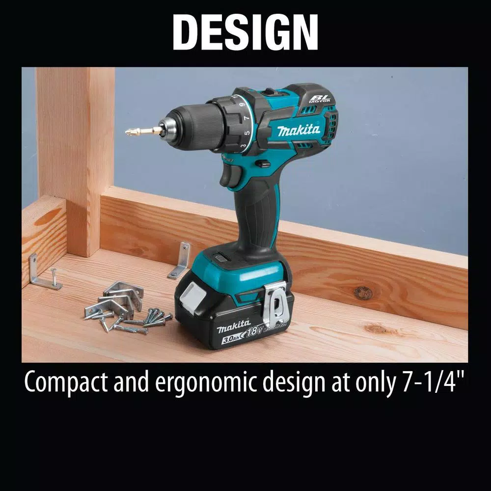 Makita 18V LXT Brushless 1/2 in. Driver-Drill Kit with 3.0Ah Battery and Charger