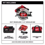 Milwaukee M18 7-1/4 in. Brushless Cordless Circular Saw Kit with 5.0 Ah Battery and PACKOUT 10 in. Compact Tool Box thumbnail 2