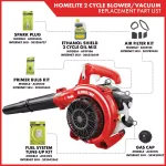 Homelite 26cc Gas Handheld Blower and Vacuum, 150 MPH, 400 CFM, Reconditioned thumbnail 7