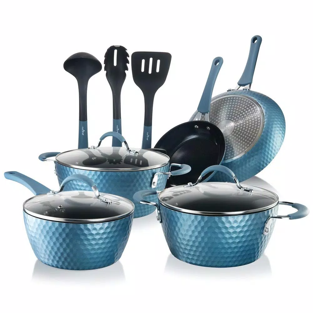 NutriChef Blue Diamond Ceramic 11-Piece Nonstick Aluminum Cookware Set
