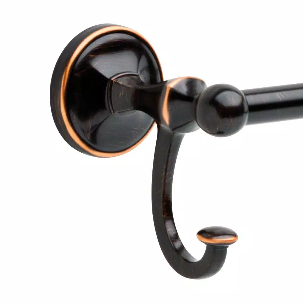 Delta Portman 24 in. Towel Bar with Hooks, Venetian Bronze with Copper Reveal