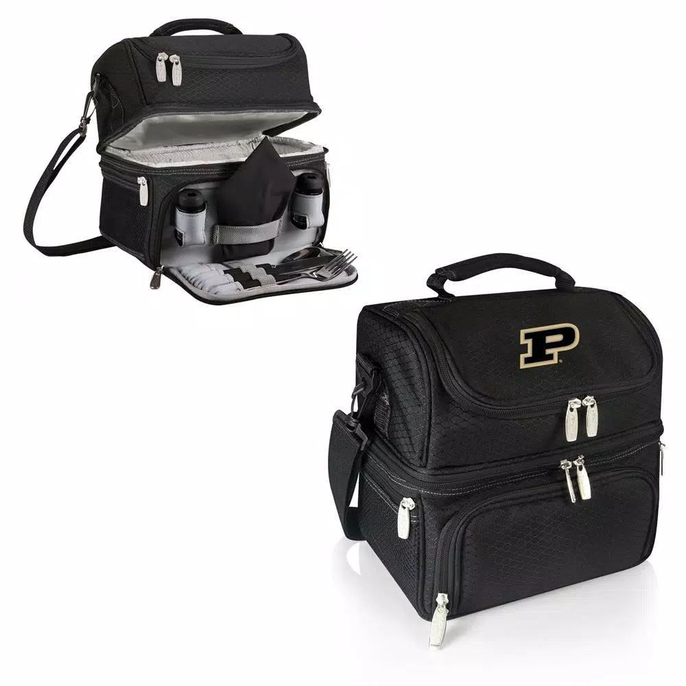 ONIVA Pranzo Purdue Boilermakers Black Insulated Lunch Bag with Utensil Set
