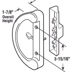 Prime-Line Black Diecast Sliding Glass Door Handle Set, 3-15/16 in. Mortise/Hook Style thumbnail 2