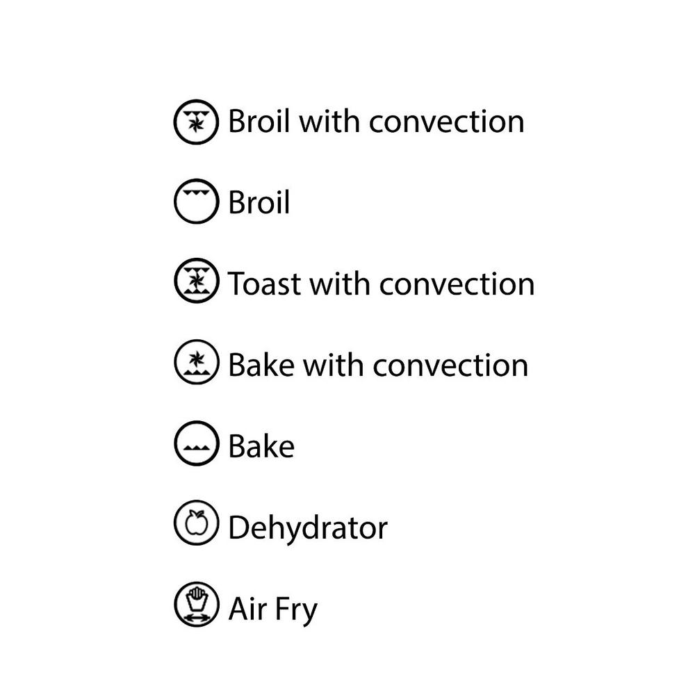 Ovente 1700W Stainless Steel Multi-Function Air Fryer Rotisserie Convection Oven & Dehydrator, 25L