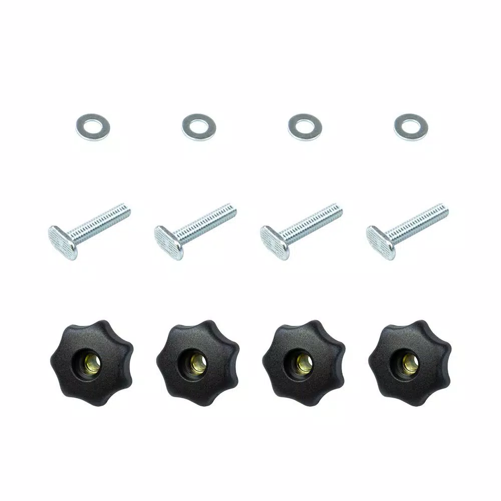 POWERTEC 7-Star T-Track Knob Kit with 1/4 in.-20 Threaded Knobs, Bolts, and Washers (Set of 4)