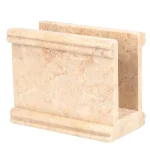 Creative Home Natural Beige Champagne Marble Napkin Holder Stand - Elegant Tabletop Dispenser thumbnail 1