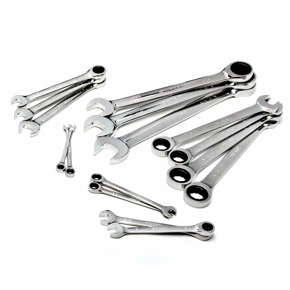 Husky 16-Piece SAE Ratcheting Wrench Set, 12-Point Alloy Steel