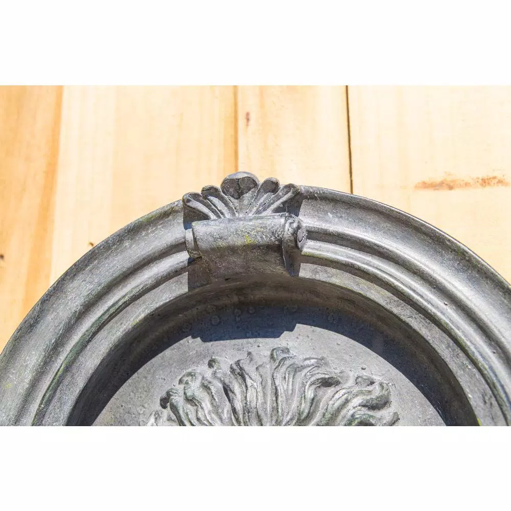 Kenroy Home Royal Resin Wall Fountain with Lion Head Design and LED Light, Zinc Finish