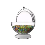 Chef Buddy Clear Plastic Candy Serving Bowl with Sliding Lid, 16 oz thumbnail 4