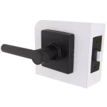 Defiant Highland Matte Black Passage Door Lever with Square Rose thumbnail 5