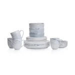 Stone Lain 32-Piece Gray Marble Porcelain Dinnerware Set for 8 thumbnail 6