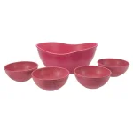 Unbranded EVO Sustainable Goods Pink Wood-Plastic Composite Serving Bowl Set, 5-Piece thumbnail 1