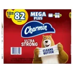 Charmin Ultra Strong Toilet Paper, 18 Mega Plus Rolls, 2-Ply White thumbnail 1