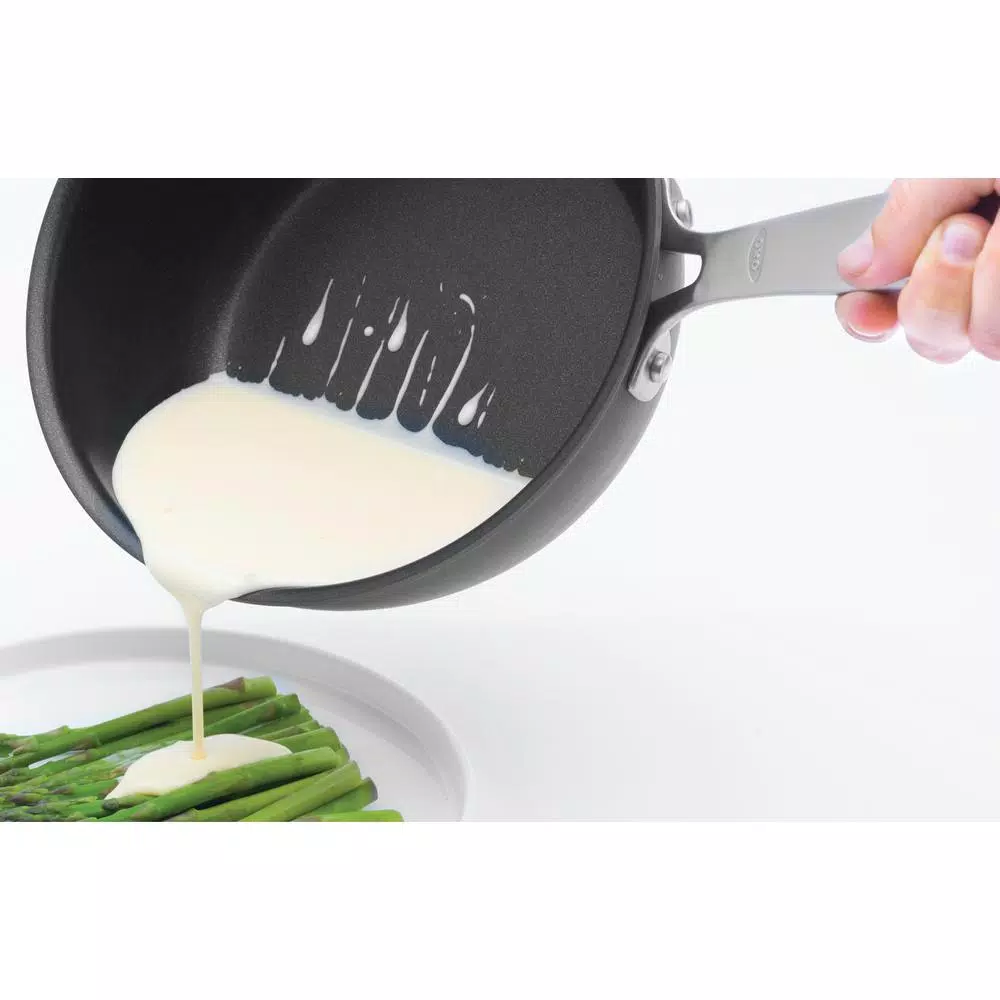 OXO Good Grips 12-Piece Hard-Anodized Aluminum Ceramic Nonstick Cookware Set, Black