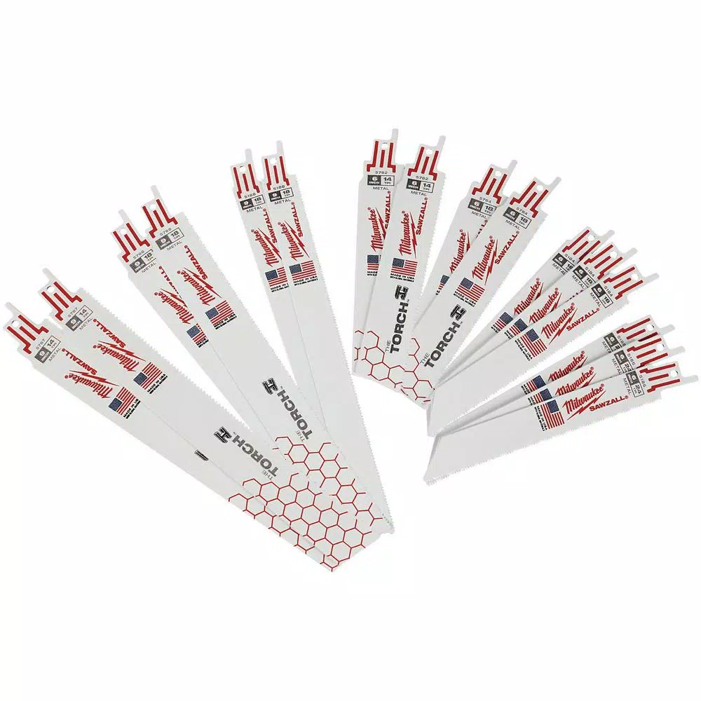 Milwaukee 61-Piece SAWZALL Metal Cutting Reciprocating Blade & SHOCKWAVE Impact Driver Bit Set