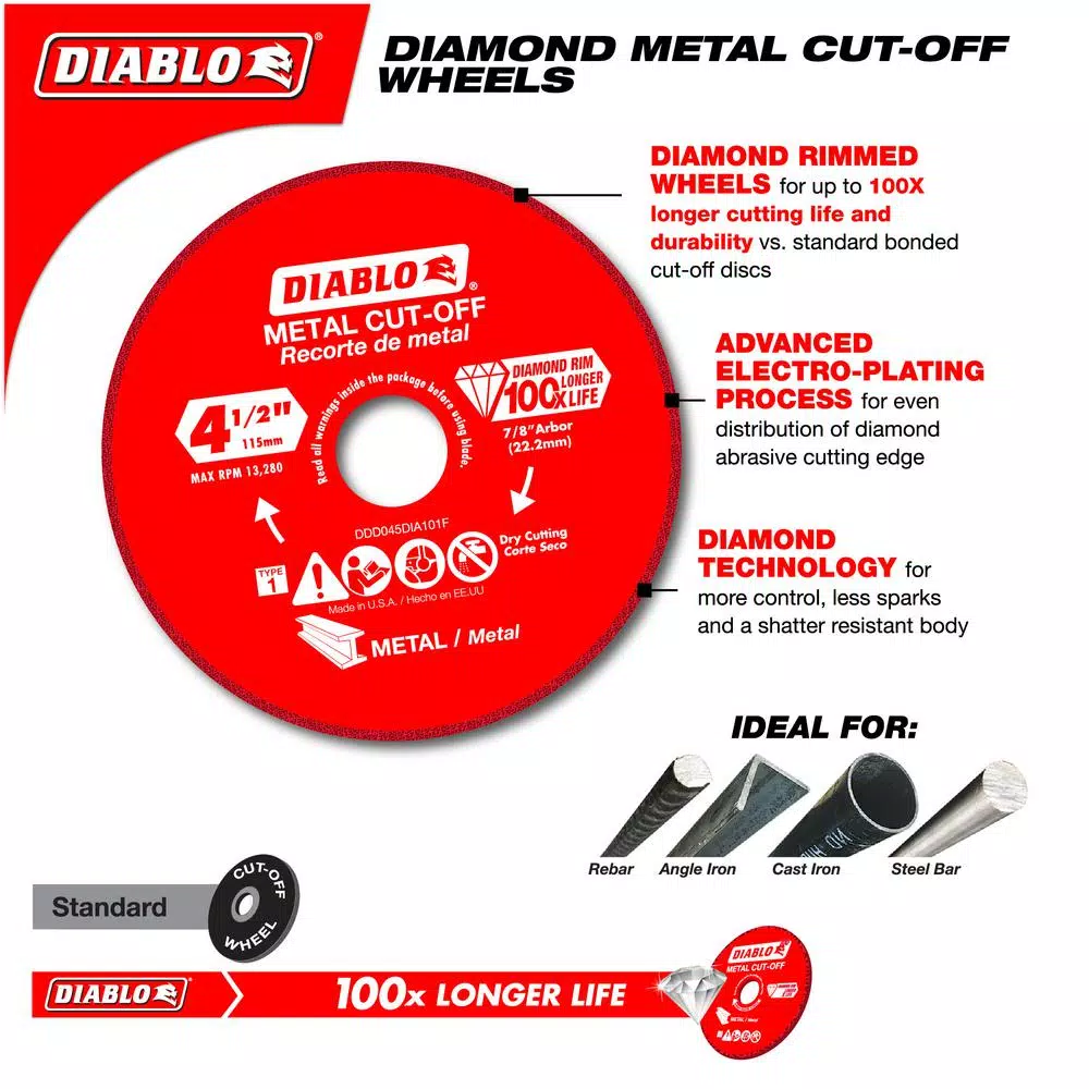 Diablo 5 in. Diamond Metal Cut-Off Wheel for Angle Grinders
