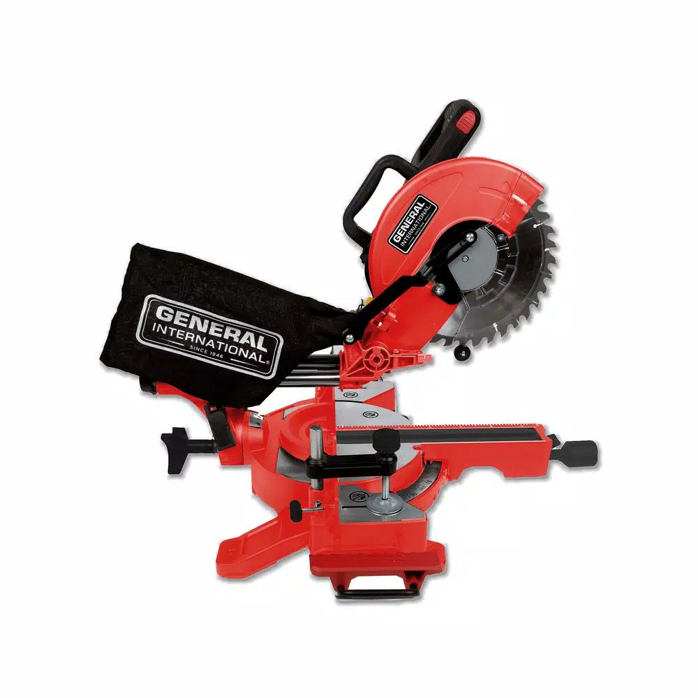 General International 10 in. Sliding Compound Miter Saw with Laser Guidance, 15 Amp, 1800W