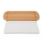 Picnic Time Billboard Rubberwood Serving Tray with Removable Tempered Glass Top thumbnail 4