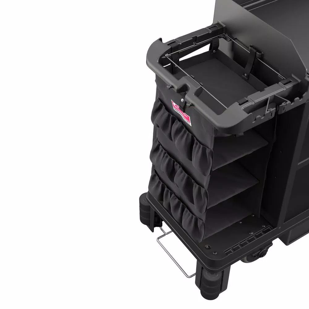 Suncast Commercial 3-Sided Housekeeping Cart Organizer Bag with Shelves
