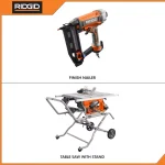 RIDGID 10 in. Pro Jobsite Table Saw with Stand and 16-Gauge 2-1/2 in. Straight Finish Nailer Combo Kit thumbnail 2