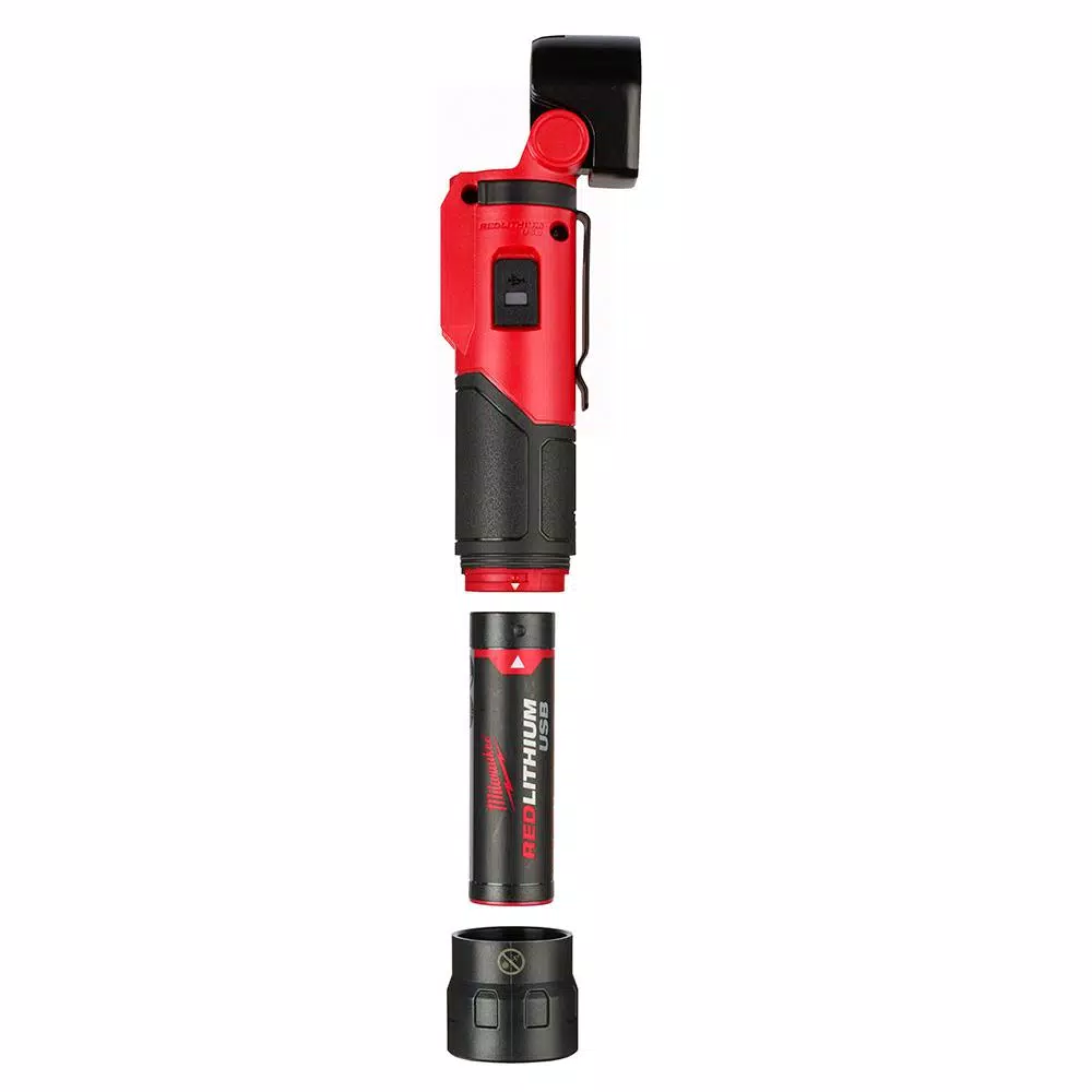 Milwaukee 500 Lumen LED Pivoting Rechargeable Flashlight with 2 REDLITHIUM USB Batteries