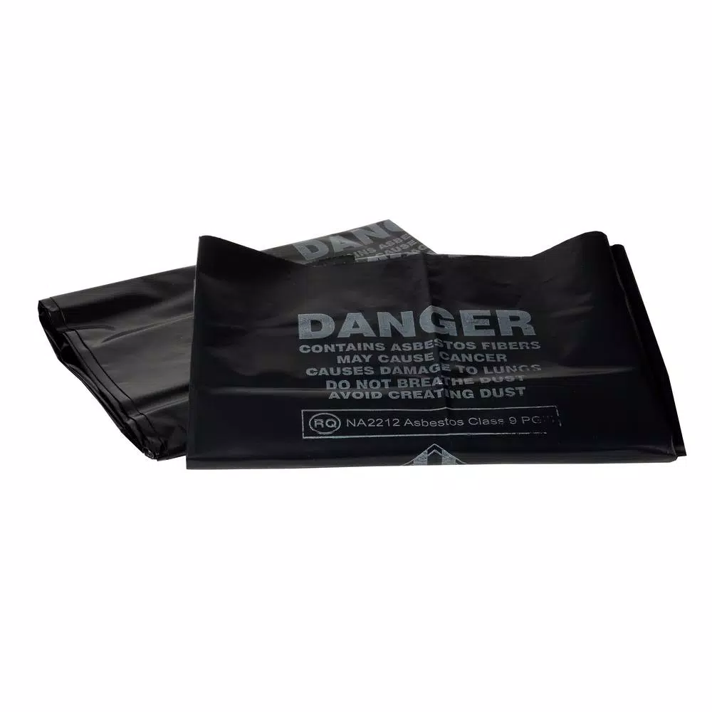 Ultrasac 33 Gallon Asbestos Disposal Bags, 6 Mil Heavy Duty, Black (32-Count)