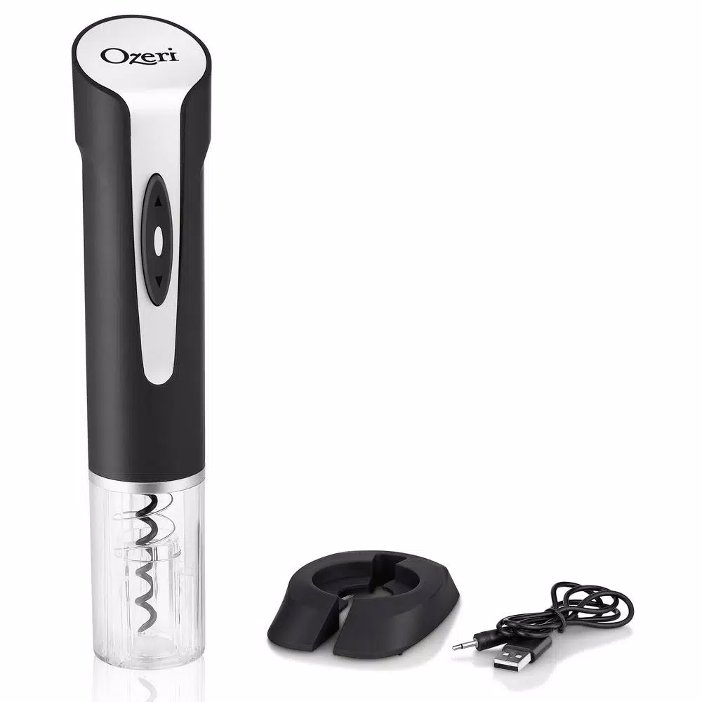 Ozeri Prestige II Cordless Electric Wine Bottle Opener with Foil Cutter and Lithium Battery