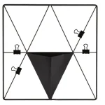 WallPops Matte Black Triangle Metal Grid Wall Organizer with Pocket and Clips thumbnail 1