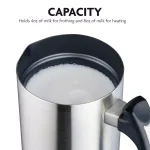 Oventes FR3608 Deluxe Electric Milk Frother and Steamer, 8 oz Silver Automatic Foam Maker thumbnail 4