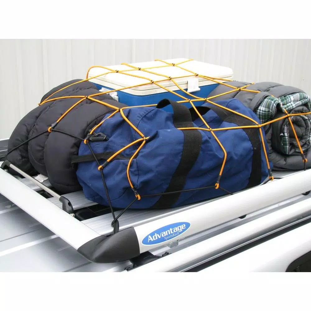 HitchMate StretchWeb Heavy-Duty Cargo Net 48 in. x 48 in. with 12 Hooks and Storage Bag