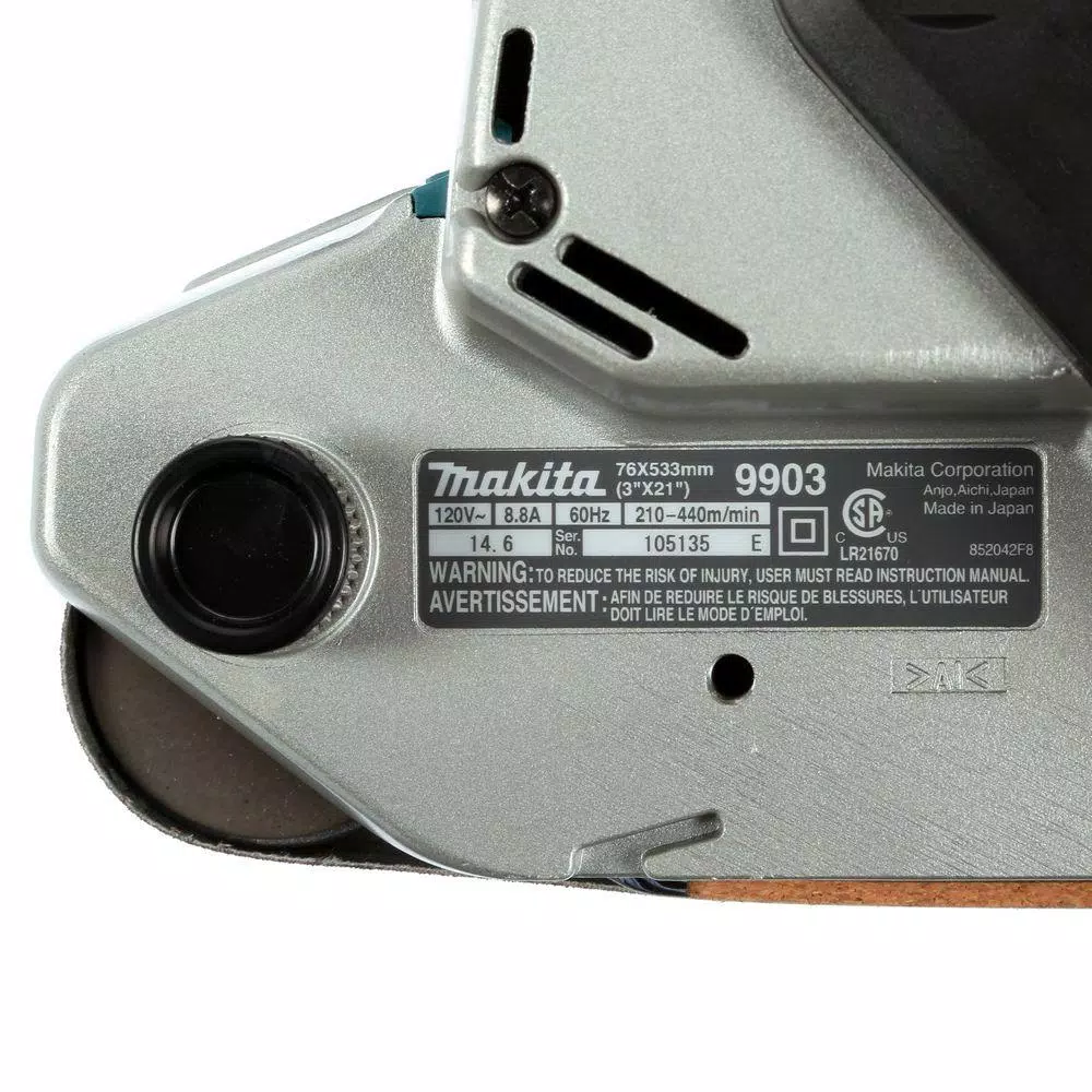 Makita 8.8 Amp Corded 3 in. x 21 in. Belt Sander with Variable Speed Control