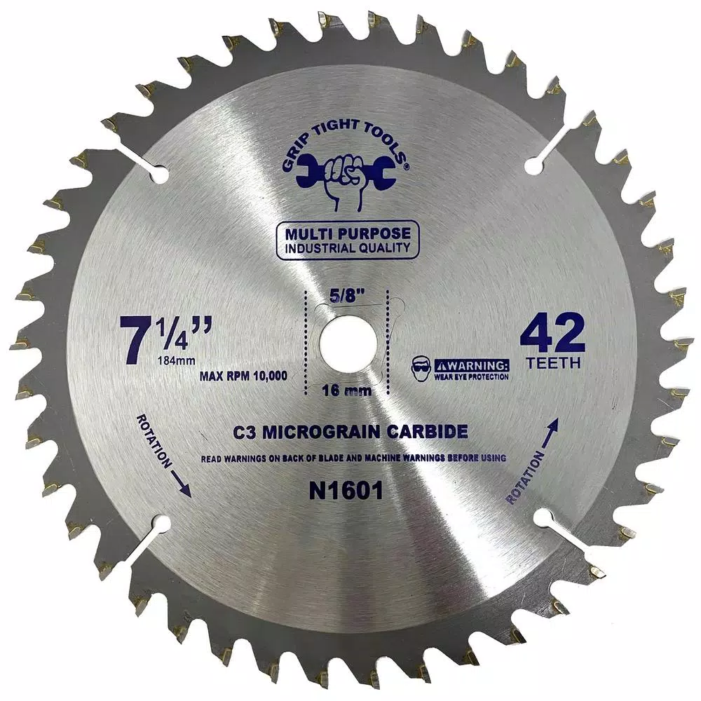 GRIP TIGHT TOOLS Grip Tight Professional 7-1/4 in. 40-Tooth Tungsten Carbide Tipped Circular Saw Blades, Multi-Purpose (25-Pack)