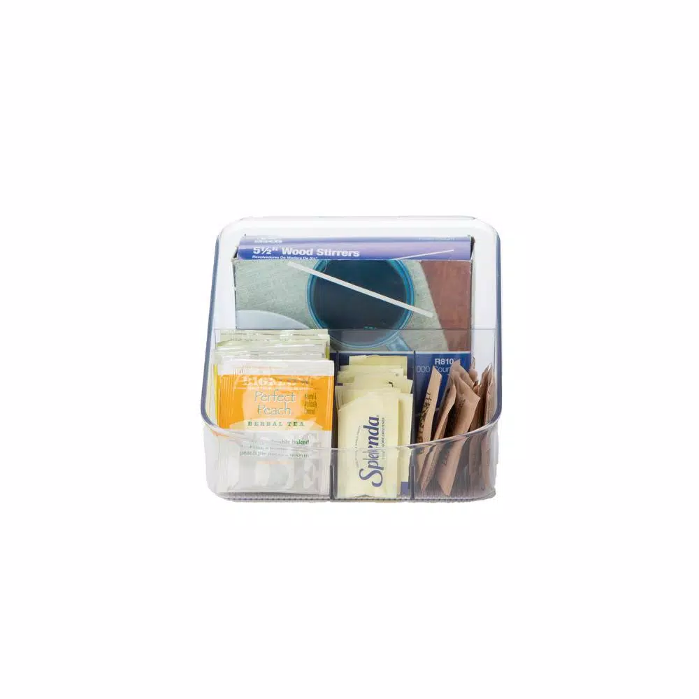 Mind Reader Multi-Purpose Clear Acrylic Organizer - 4 Compartment Storage for Vanity, Office, and Kitchen