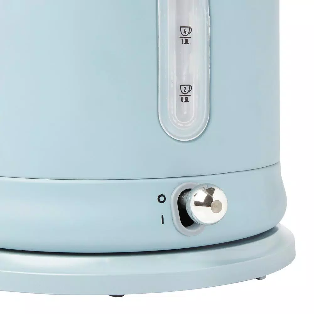 Haden Highclere 1.5L Electric Kettle, 6-Cup Cordless Kettle with Auto Shut-Off, Poole Blue